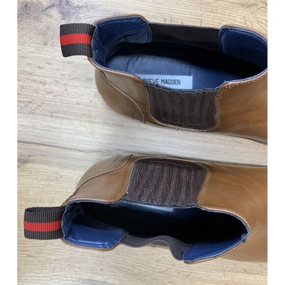 Steve Madden Mistro Chelsea Boots Cognac Brown Size 13 Beautiful Smooth Shoes - Picture 15 of 16